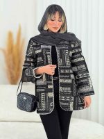 مانتو طرح دار مروارید دوزی کد 7636 - تصویر 20