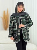 مانتو طرح دار مروارید دوزی کد 7636 - تصویر 9