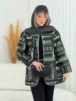 مانتو طرح دار مروارید دوزی کد 7636 - تصویر 18