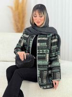 مانتو طرح دار مروارید دوزی کد 7636 - تصویر 21