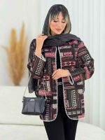 مانتو طرح دار مروارید دوزی کد 7636 - تصویر 22