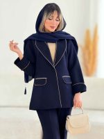 ست مانتو مغزی دوزی و شلوار کد 7680 - تصویر 2