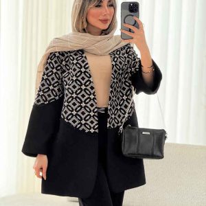 مانتو جلو باز طرح دار کد 7647