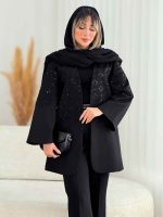 مانتو جلو باز طرح دار کد 7647 - تصویر 4