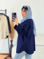 مانتو کتان سر جیب دو دکمه کد 7649 - تصویر 10