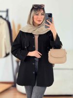 مانتو کتان سر جیب دو دکمه کد 7649 - تصویر 11