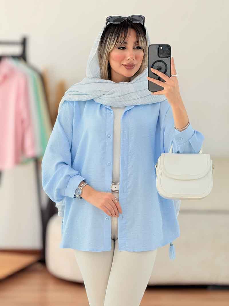 شومیز پایین هلال نگین کد 7673 شومیز پایین هلال نگین کد 7673