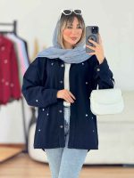 مانتو کتان طرح قلب کد 7648 - تصویر 13