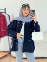 مانتو کتان طرح قلب کد 7648 - تصویر 3