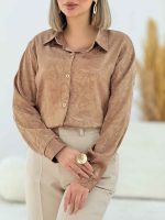 شومیز ساتن طرح دار کد 7687 - تصویر 5
