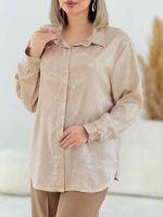 شومیز ساتن طرح دار کد 7687 - تصویر 7