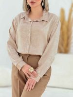 شومیز ساتن طرح دار کد 7687 - تصویر 2