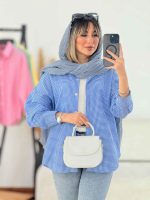 مانتو چهارخونه پشت دکمه کد 7669 - تصویر 2