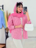 مانتو چهارخونه پشت دکمه کد 7669 - تصویر 16
