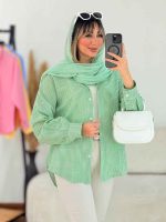 مانتو چهارخونه پشت دکمه کد 7669 - تصویر 13