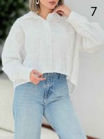 شومیز طرح دار گیلدا کد 7693 - تصویر 7