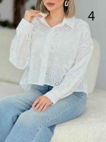 شومیز طرح دار گیلدا کد 7693 - تصویر 5