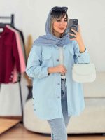 مانتو کتان جیب پاکتی بغل سه دکمه کد 7637 - تصویر 28