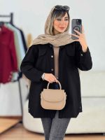 مانتو کتان جیب پاکتی بغل سه دکمه کد 7637 - تصویر 23