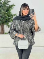 مانتو کمرگت دکمه مخفی کد 7696 - تصویر 12