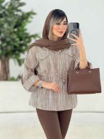 مانتو کمرگت دکمه مخفی کد 7696 - تصویر 10