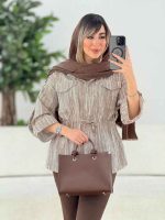 مانتو کمرگت دکمه مخفی کد 7696 - تصویر 14