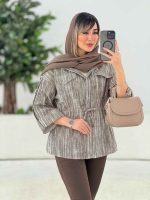 مانتو کمرگت دکمه مخفی کد 7696 - تصویر 6