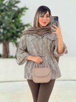 مانتو کمرگت دکمه مخفی کد 7696 - تصویر 18
