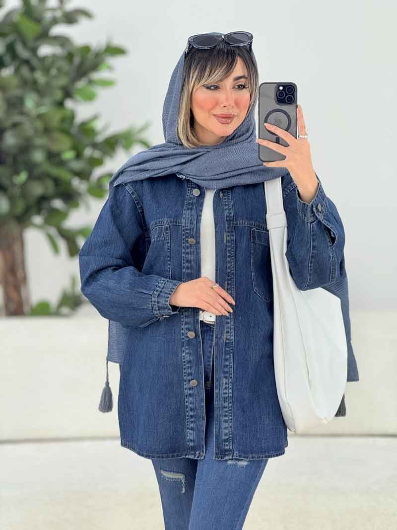 مانتو جین دو جیب تارا کد 7709 مانتو جین دو جیب تارا کد 7709