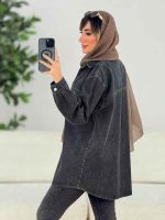 مانتو جین دو جیب تارا کد 7709 - تصویر 13