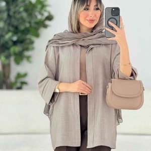 مانتو دکمه مخفی طرح دار کد 7686