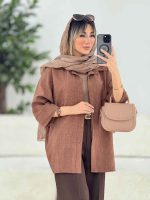 مانتو دکمه مخفی طرح دار کد 7686 - تصویر 17