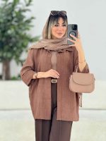 مانتو دکمه مخفی طرح دار کد 7686 - تصویر 8
