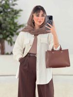 مانتو بغل زیپ جیب نما کد 5339 - تصویر 4