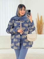 مانتو طرح دار شاپرک کد 7612