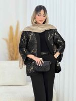 مانتو ژاکارد سر آستین هلال کد 7780 - تصویر 9