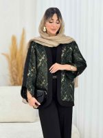 مانتو ژاکارد سر آستین هلال کد 7780