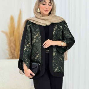 مانتو ژاکارد سر آستین هلال کد 7780