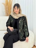 مانتو ژاکارد سر آستین هلال کد 7780 - تصویر 12