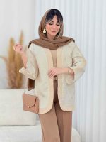 مانتو ژاکارد سر آستین هلال کد 7780 - تصویر 2