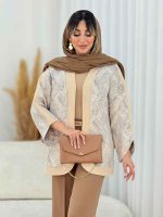 مانتو ژاکارد سر آستین هلال کد 7780 - تصویر 5
