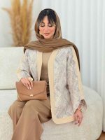 مانتو ژاکارد سر آستین هلال کد 7780 - تصویر 3