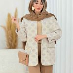 مانتو ژاکارد جیب نما کد 7778