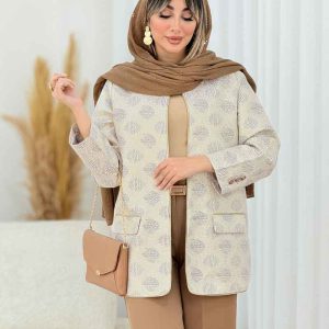مانتو ژاکارد جیب نما کد 7778