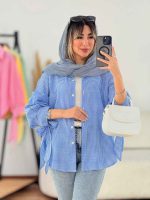 شومیز چهارخونه آستین بند کد 7718 - تصویر 7