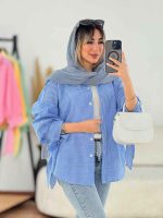 شومیز چهارخونه آستین بند کد 7718 - تصویر 4