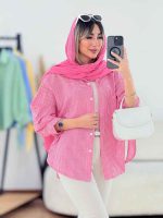 شومیز چهارخونه آستین بند کد 7718 - تصویر 8