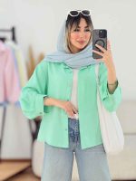 شومیز پایین هلال مهرو کد 7738 - تصویر 14