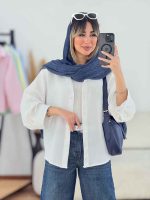 شومیز پایین هلال مهرو کد 7738 - تصویر 9