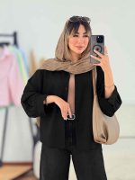 شومیز پایین هلال مهرو کد 7738 - تصویر 5